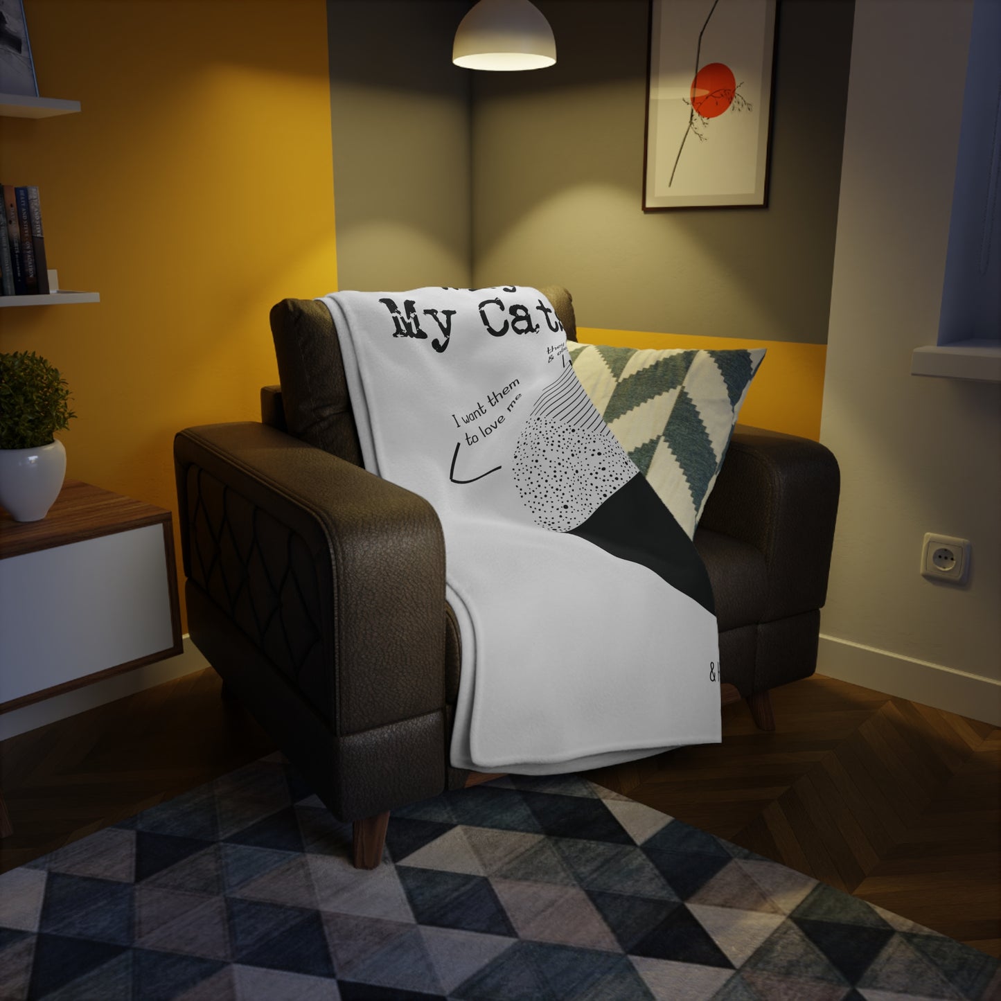 Cat Lover's Plush Fleece Blanket - 'Why I Give My Cats Treats'