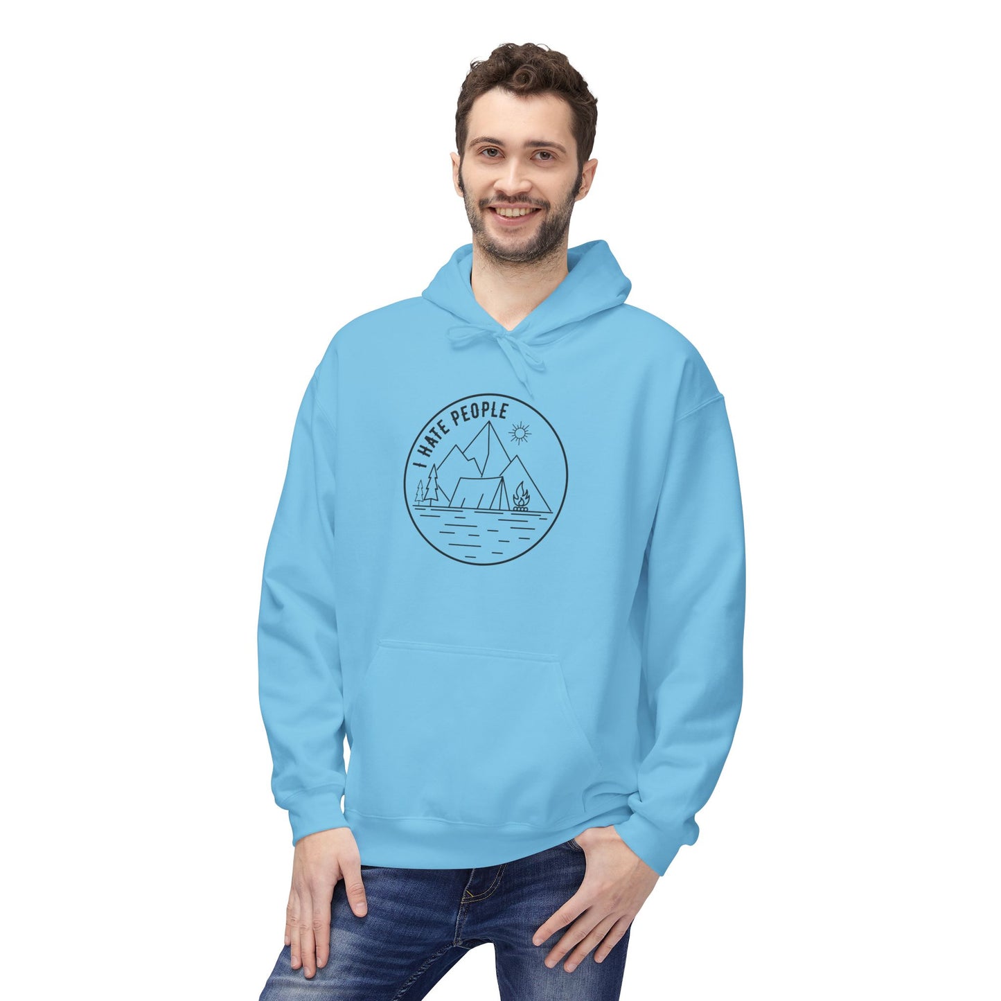 Adventure Camp Hoodie — 'Make People' Minimal Mountain & Lake Design