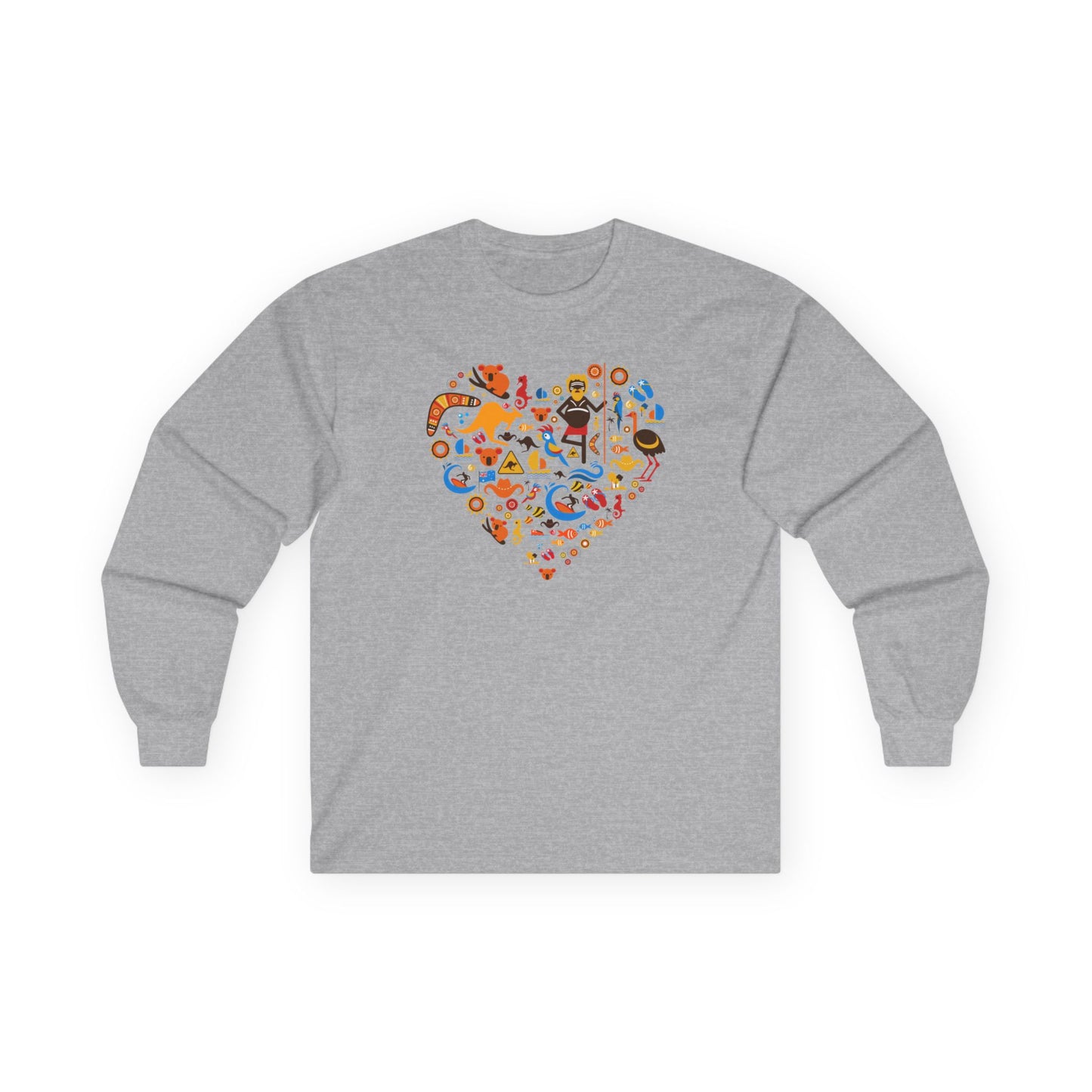 Summer Surf Heart Long Sleeve Tee — "Enjoy the Summer" Surf Graphic
