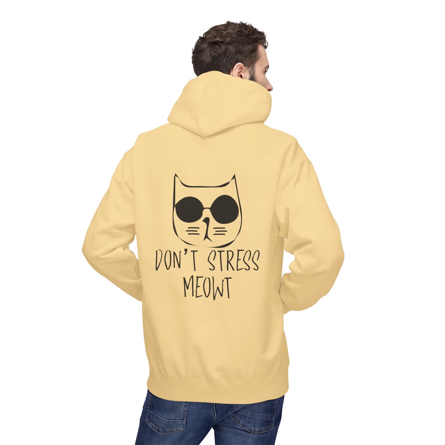 Cool Cat Vibes Hoodie - Cozy Fleece Pullover