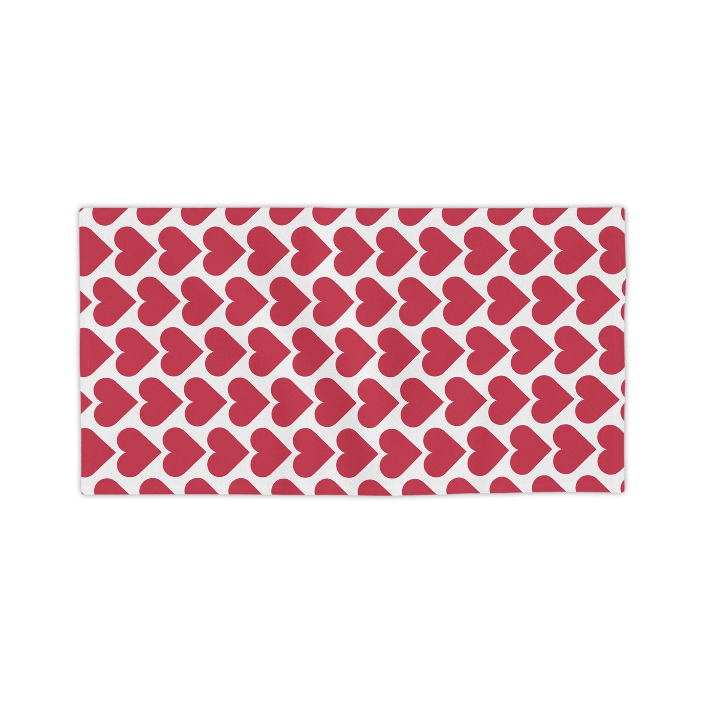 Red Heart Pattern Beach Towel — Valentine’s Day Romantic Pool & Beach Towel