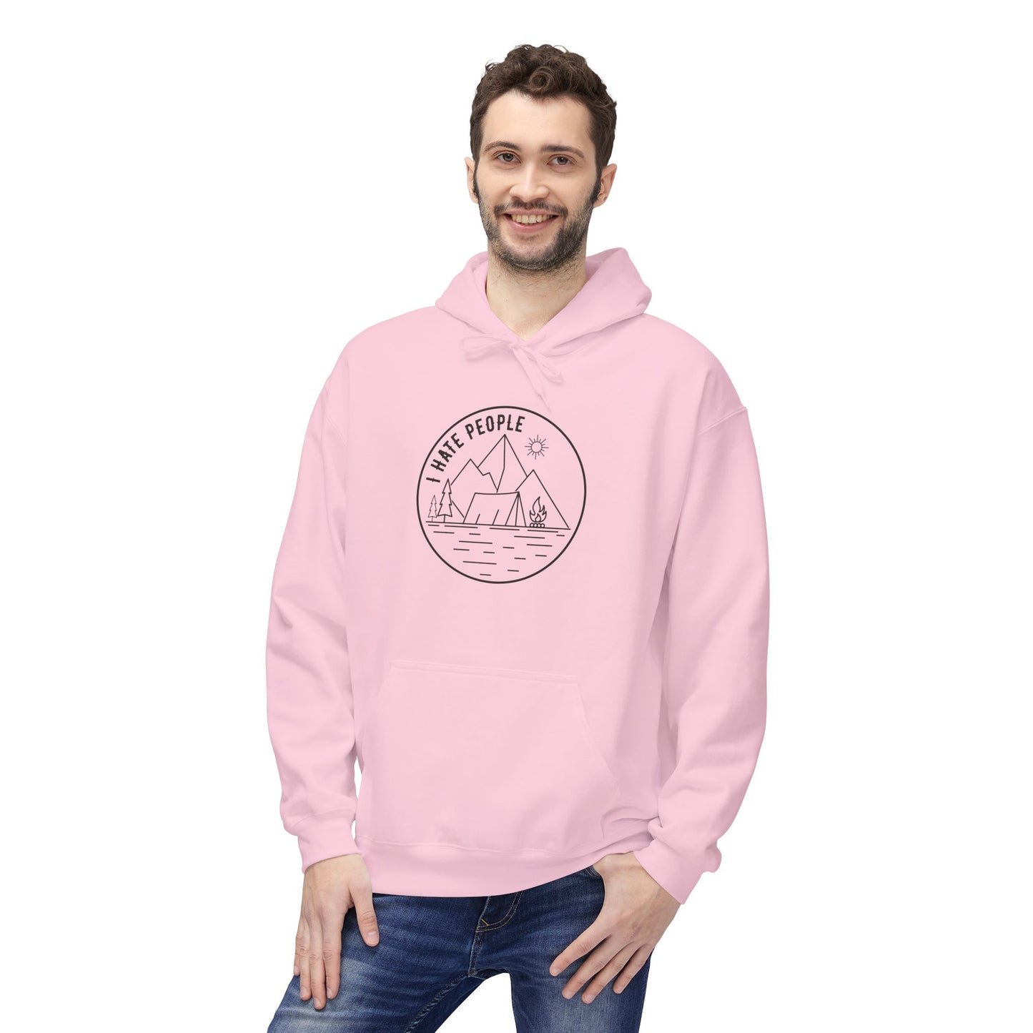 Adventure Camp Hoodie — 'Make People' Minimal Mountain & Lake Design