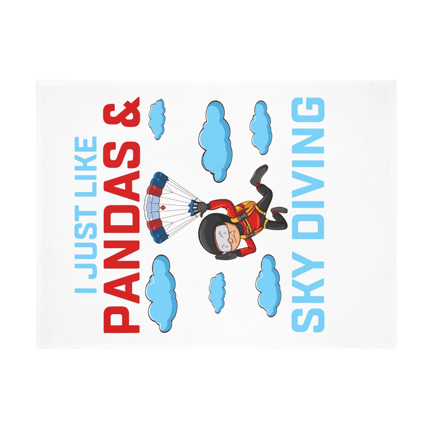 Sky Diving Pandas Plush Fleece Blanket