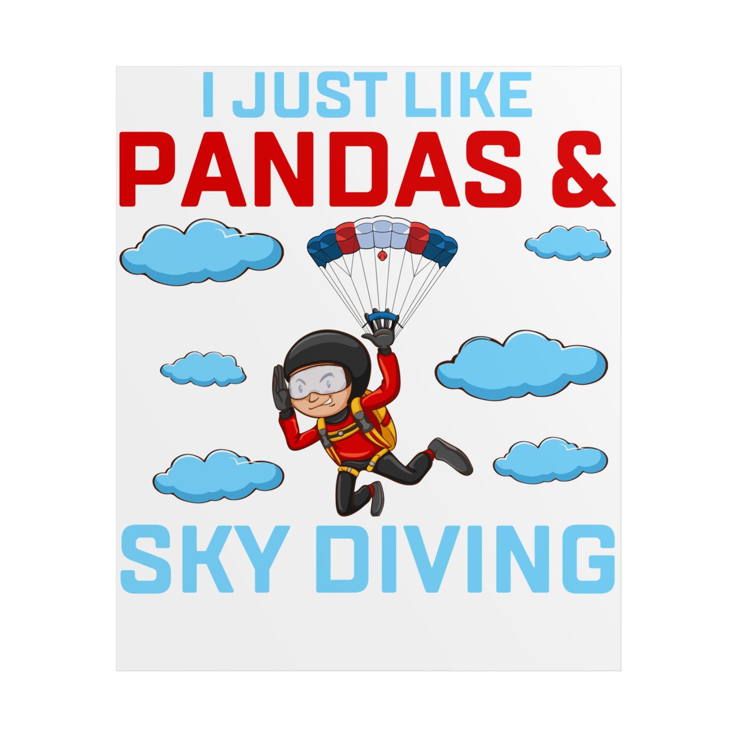 Playful Panda Sky Diving Unframed Poster