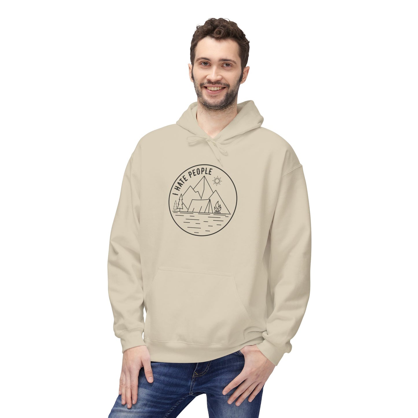 Adventure Camp Hoodie — 'Make People' Minimal Mountain & Lake Design