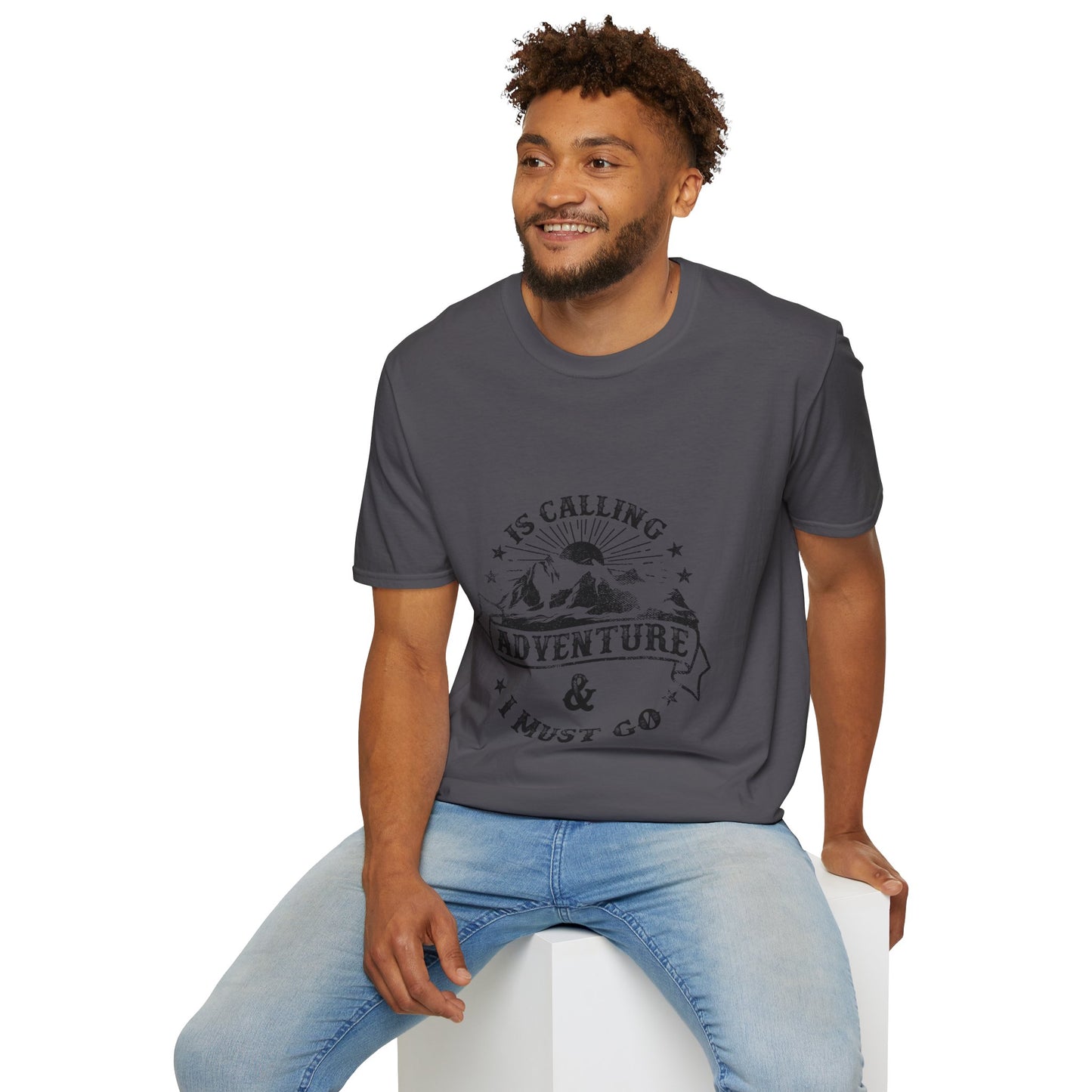 Adventure Is Calling Unisex Softstyle T-Shirt - Outdoor Enthusiast Tee