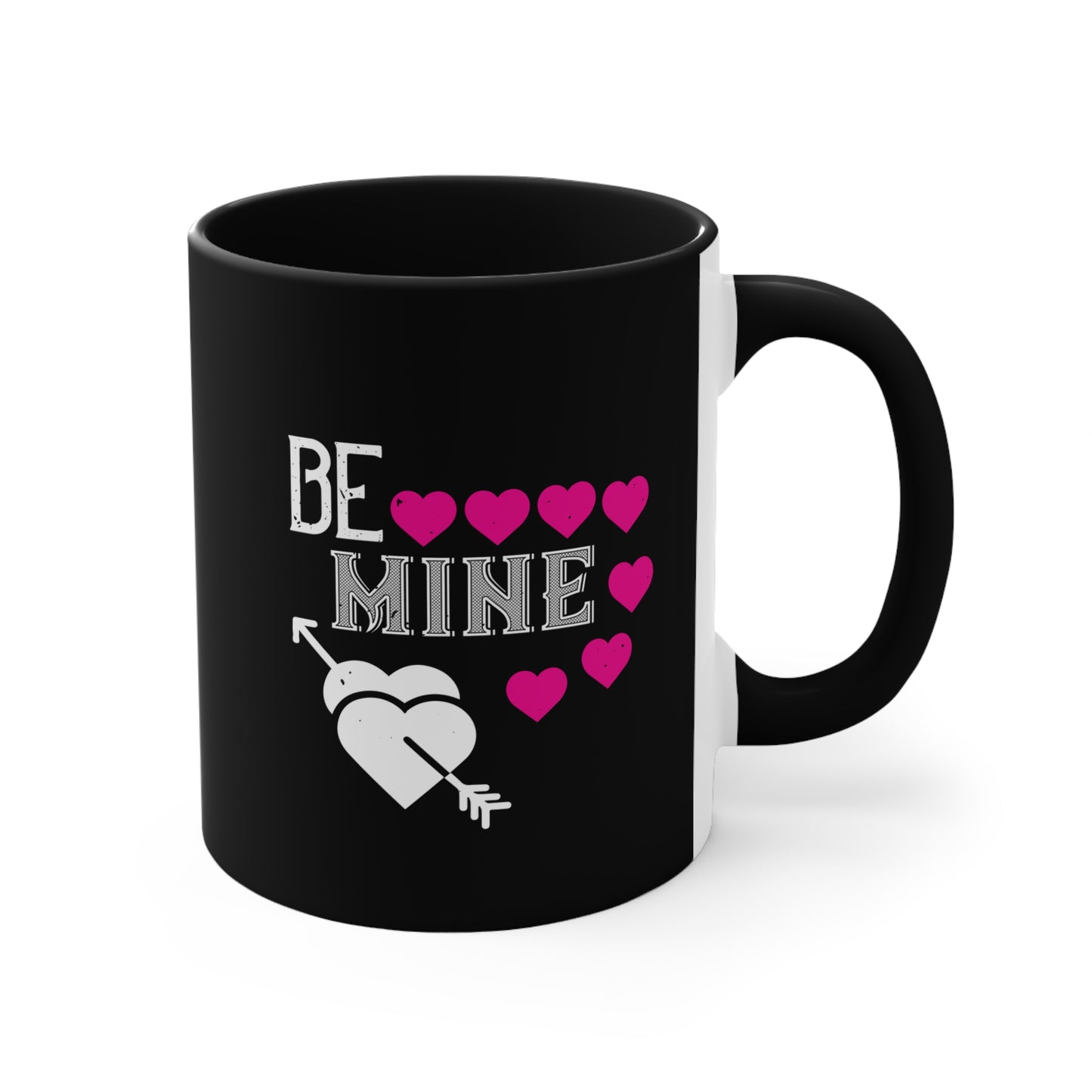 Black & Red Accent Mug — Bold Color Accent 11oz Coffee Cup