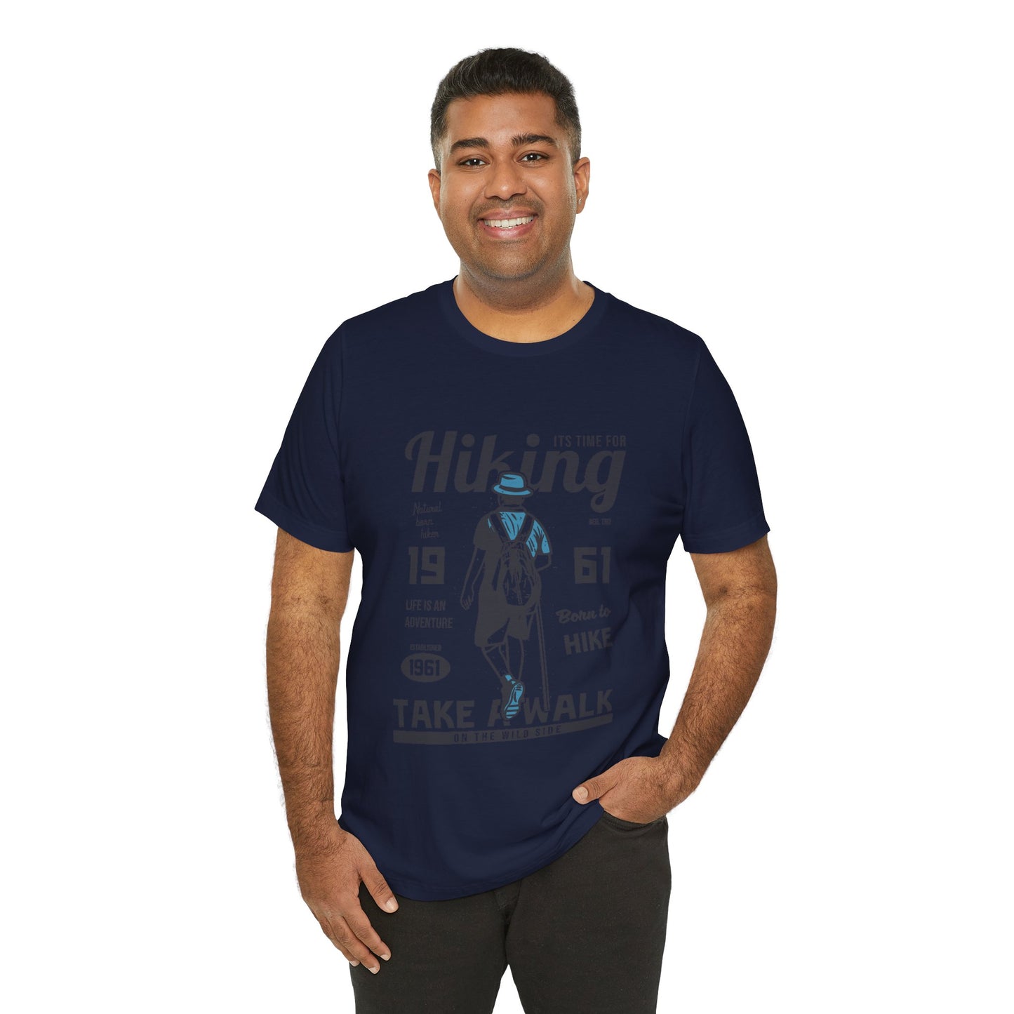 Hiking Tee — 'Take a Walk' Vintage Hiker Graphic T-Shirt