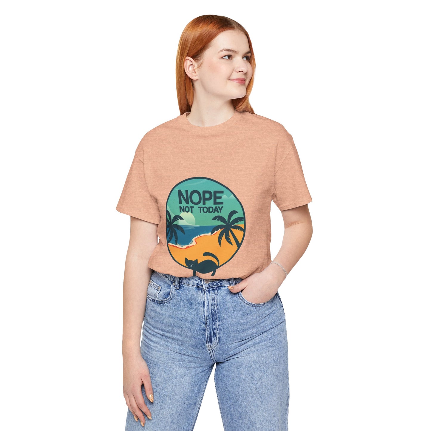 Nope Not Today Beach Cat Tee