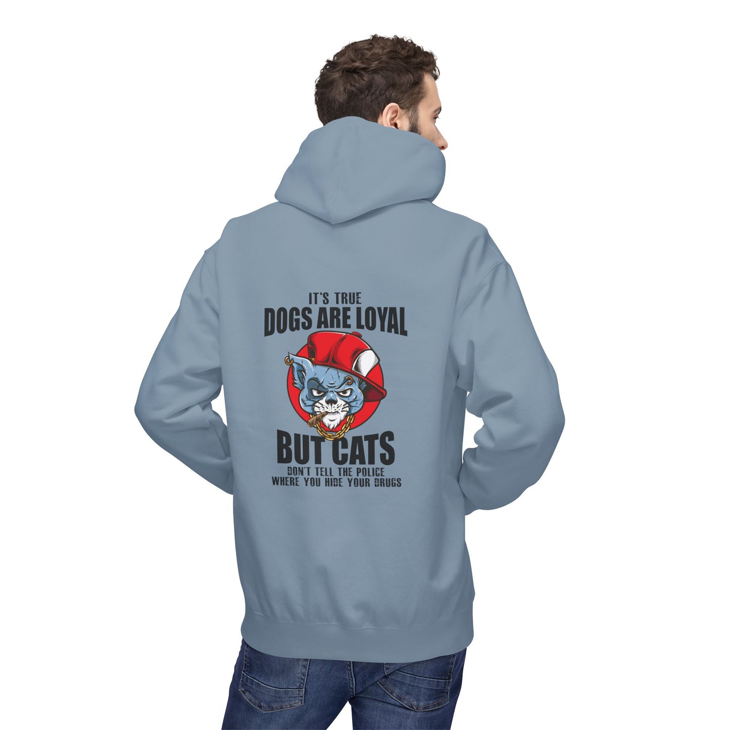 Hoodie — "Dogs Are Loyal But Cats Don’t Tell the Police" Graphic Cat Lover Pullover