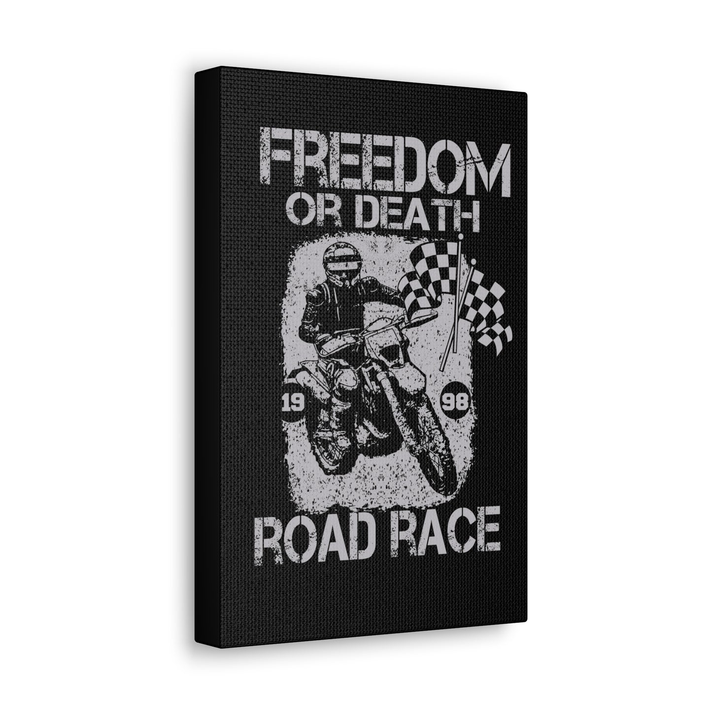 Motorcycle Art Print - Freedom or Death Road Race Decor