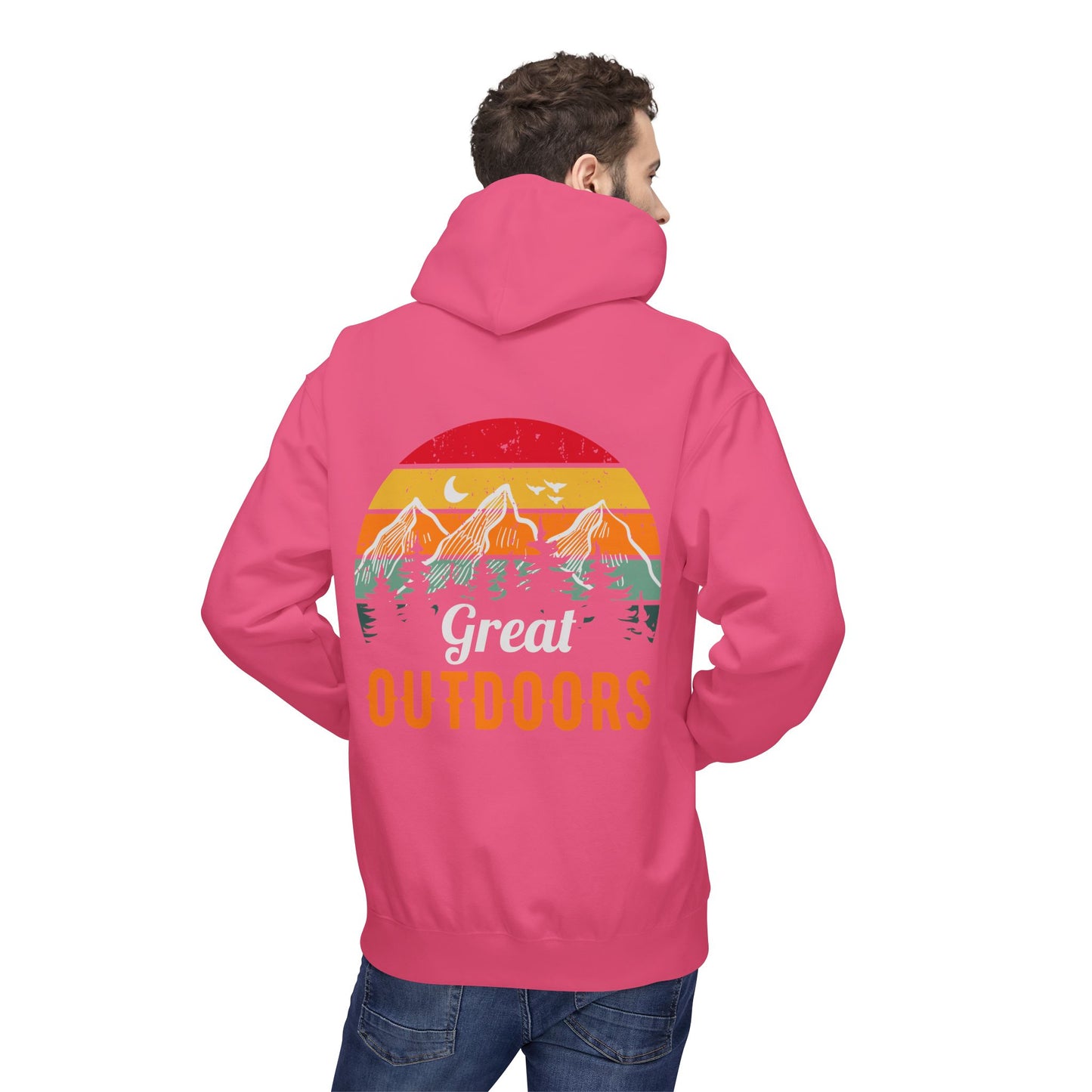 Outdoors Hoodie — Great Outdoors Vintage Mountain & Trees Pullover