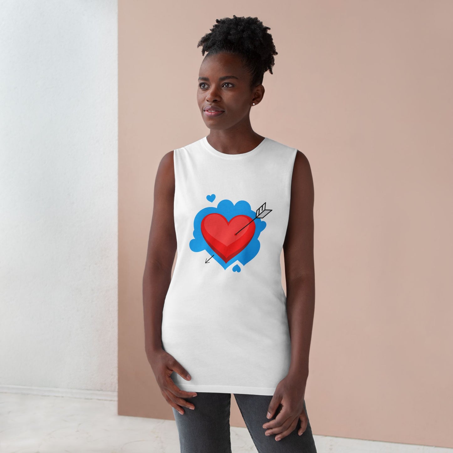 Valentine Heart Arrow Tank Top — Cute Cartoon Love Graphic