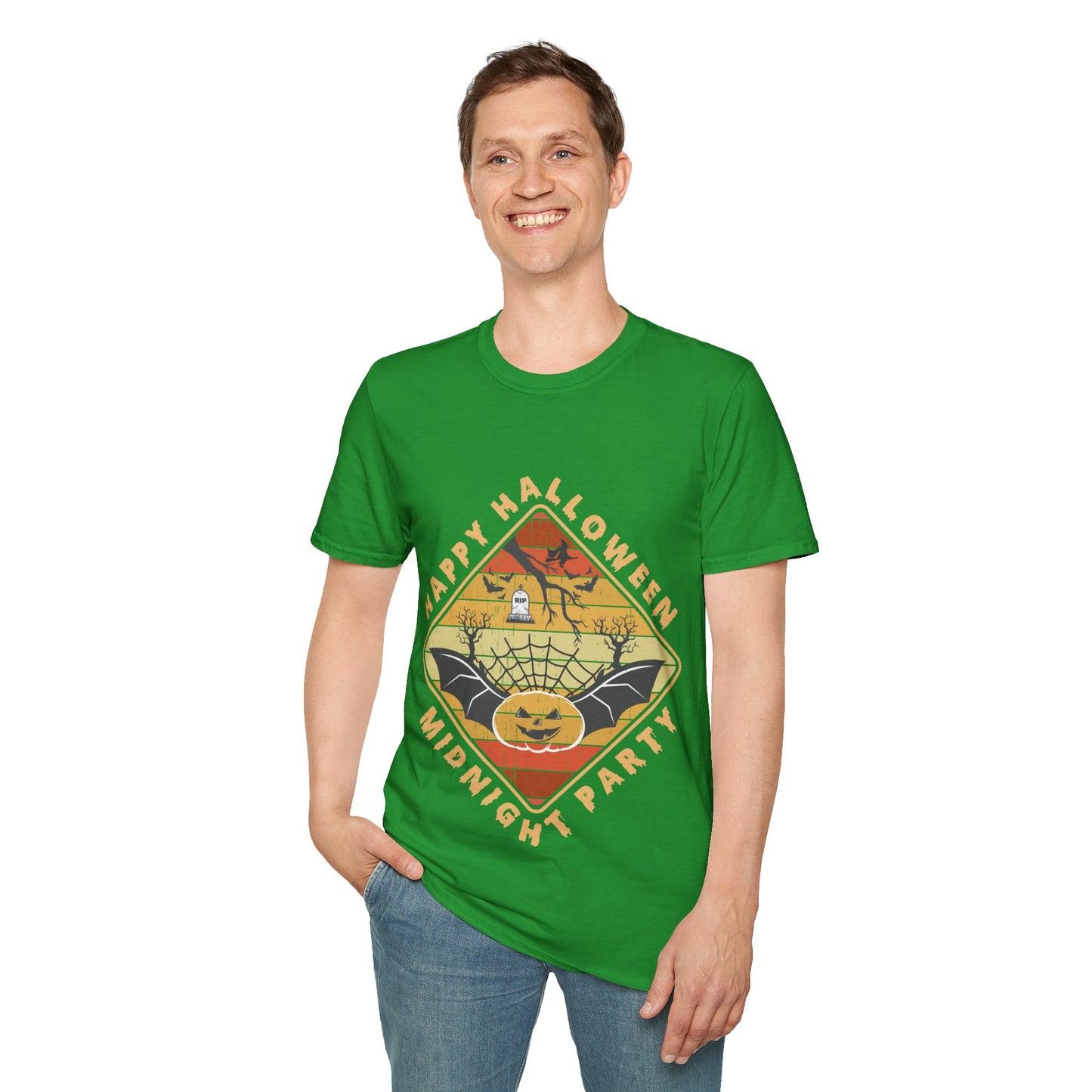Unisex Halloween Tee - Happy Halloween Midnight Party T-Shirt