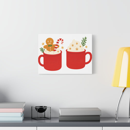 Cat Pattern Canvas Print — Whimsical Kittens & Fishbone Wall Art