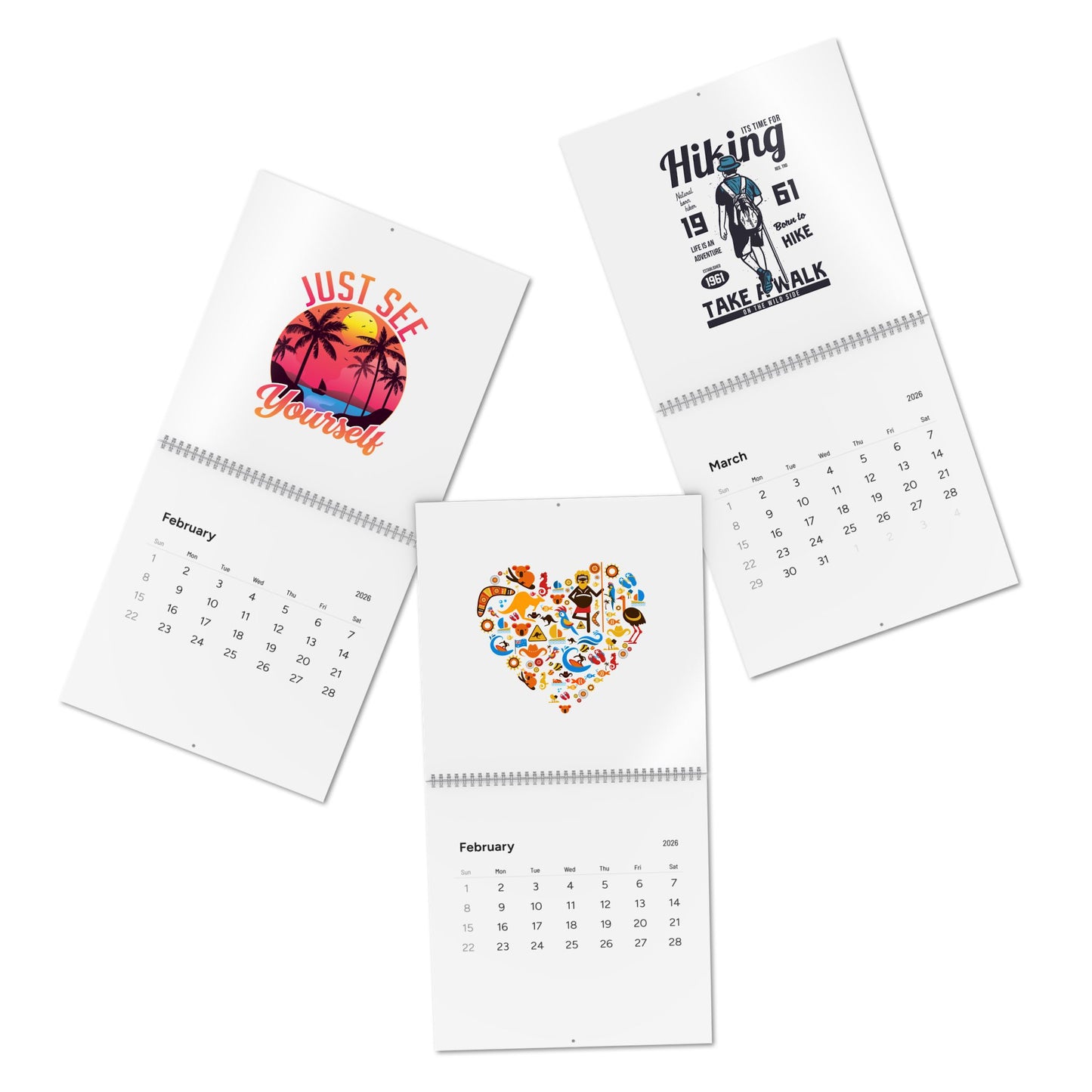 2026 'Just See Yourself' Tropical Sunset Wall Calendar — Inspirational Monthly Calendar