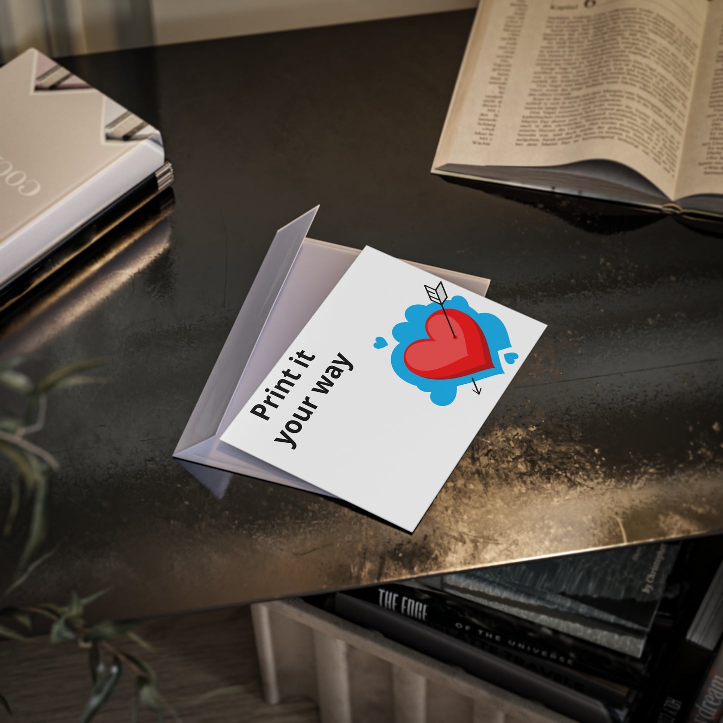 Valentine Heart Holiday Card — One-Sided Greeting Card (Print It Your Way)