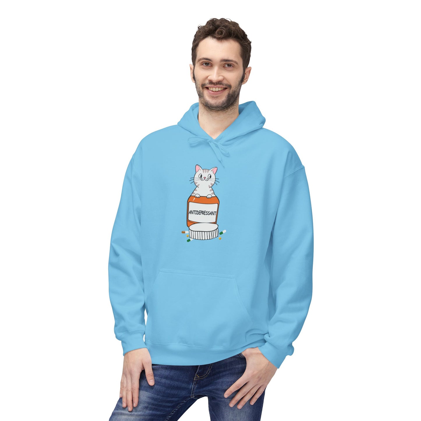 Cute Bunny in Medicine Bottle Hoodie — 'Anti Hiss' Graphic Pullover
