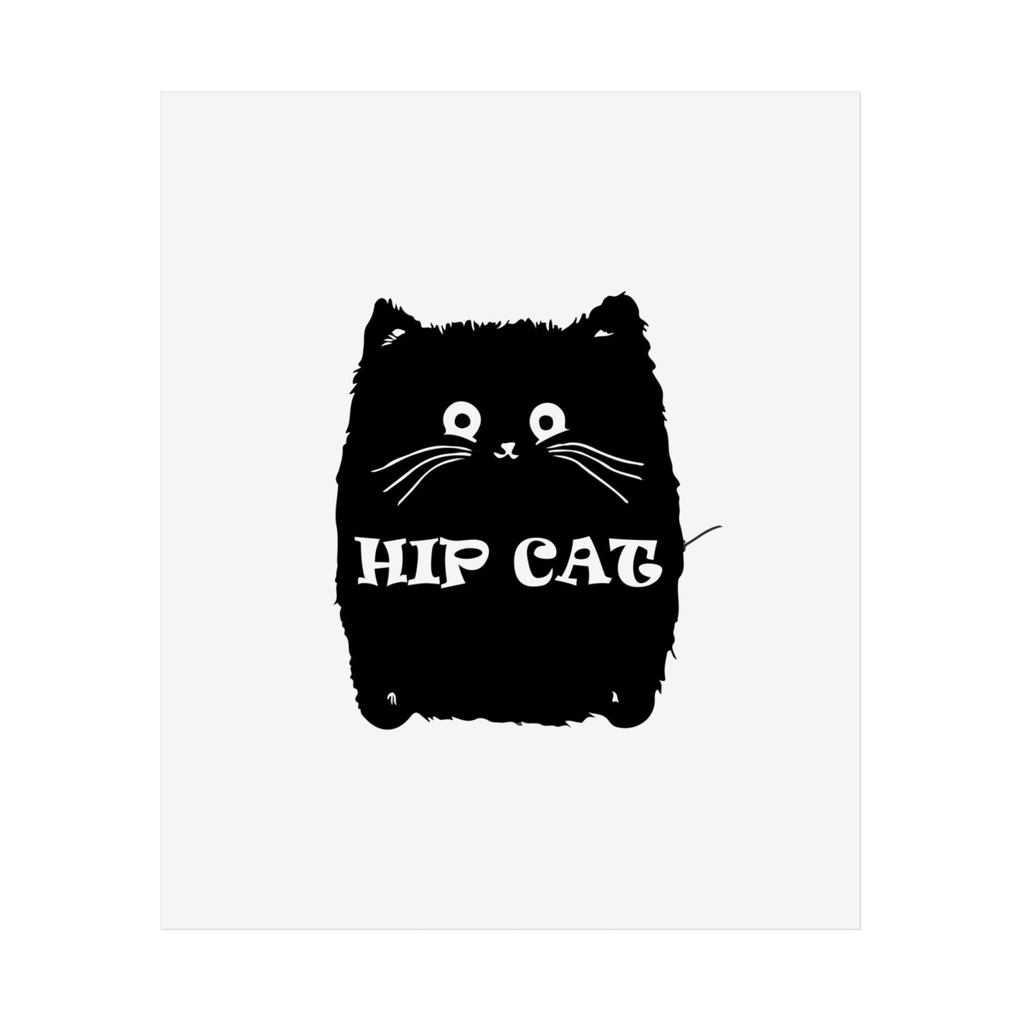 Hip Cat Poster — Cute Black Cat Wall Art Print