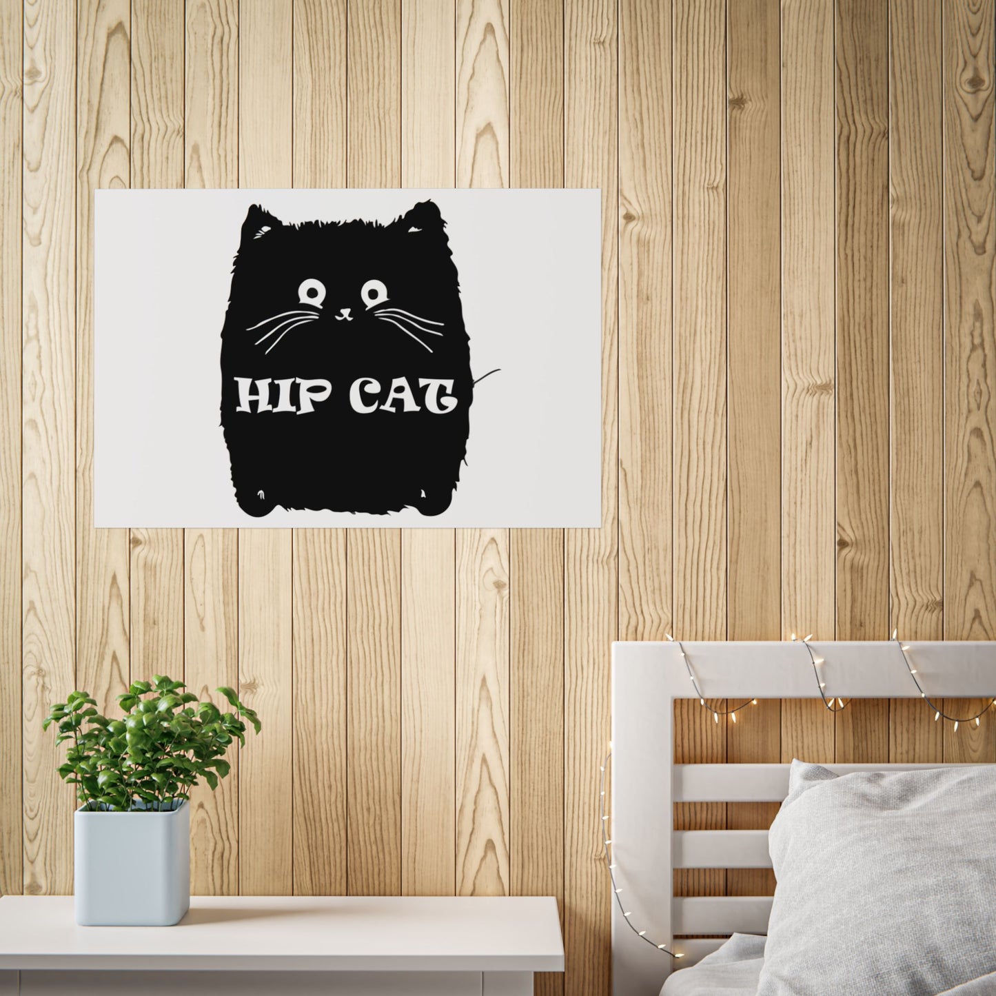 Hip Cat Poster — Cute Black Cat Wall Art Print