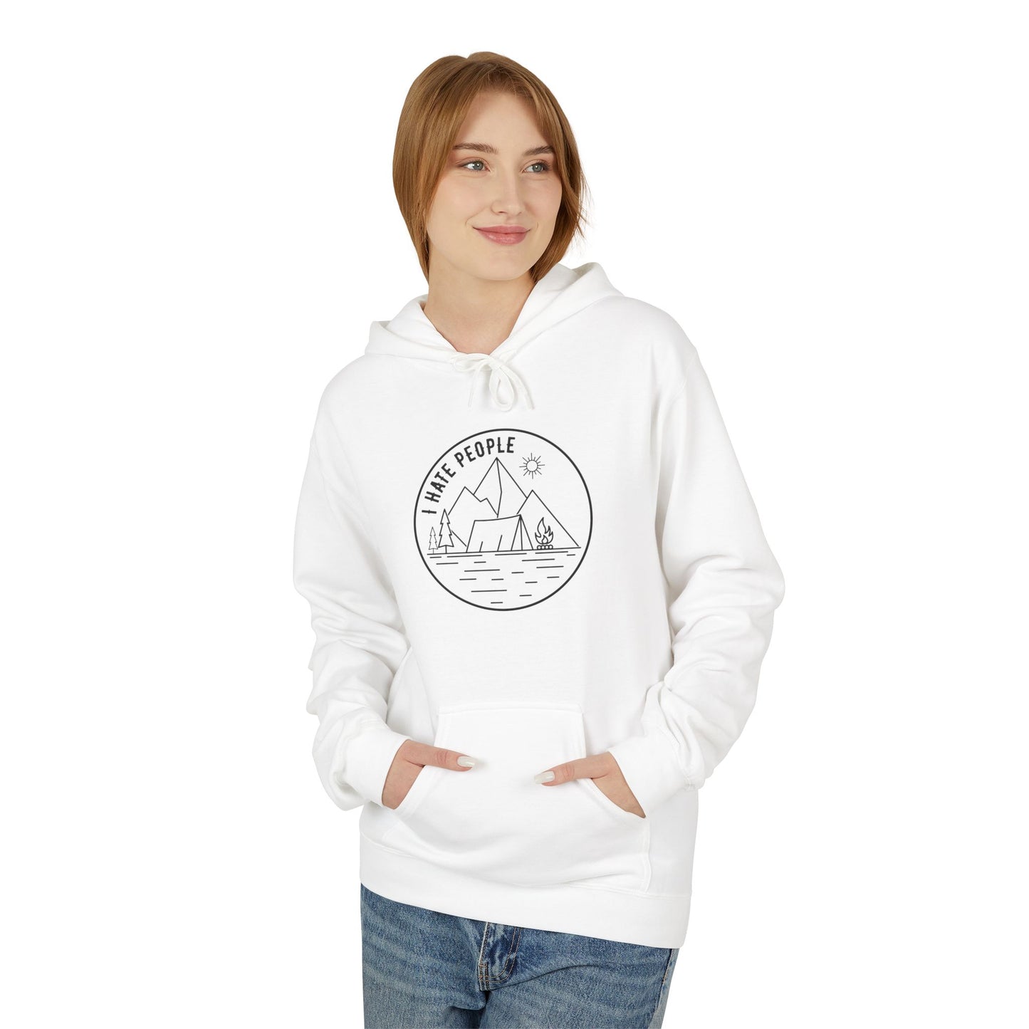 Adventure Camp Hoodie — 'Make People' Minimal Mountain & Lake Design