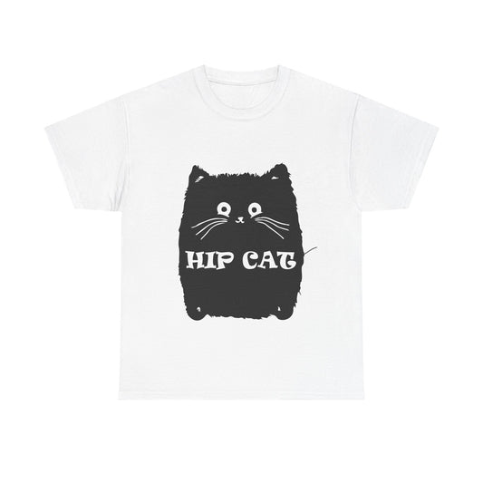 Funny Hip Cat Unisex Heavy Cotton Tee