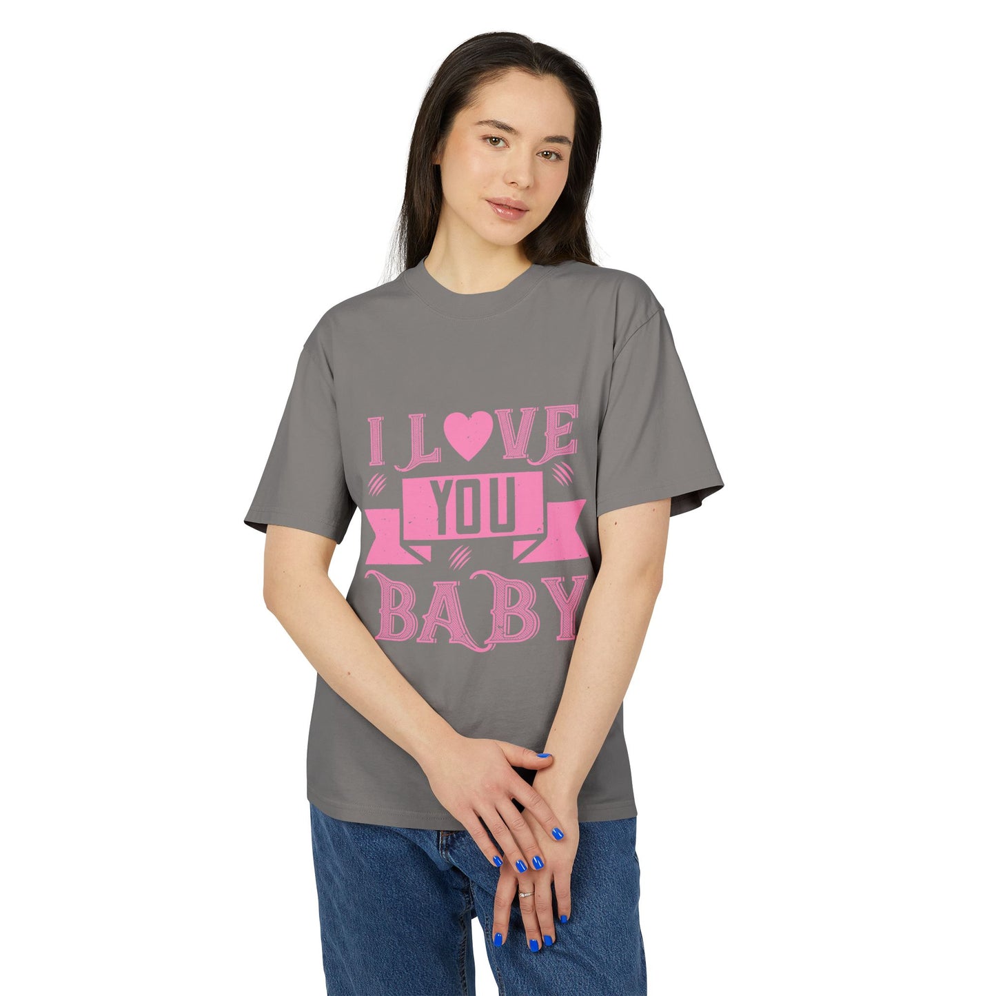 I Love You Baby Tee — Vintage Pink Romantic Graphic T‑Shirt