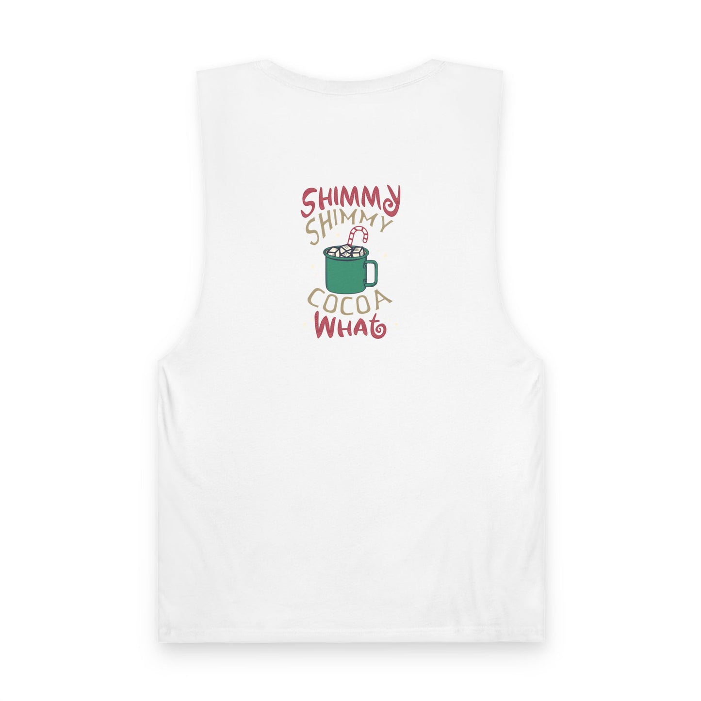 Christmas Tank Top — “Santa I’ve Been Good” Holiday Graphic Tank (Shimmy Cocoa Back)