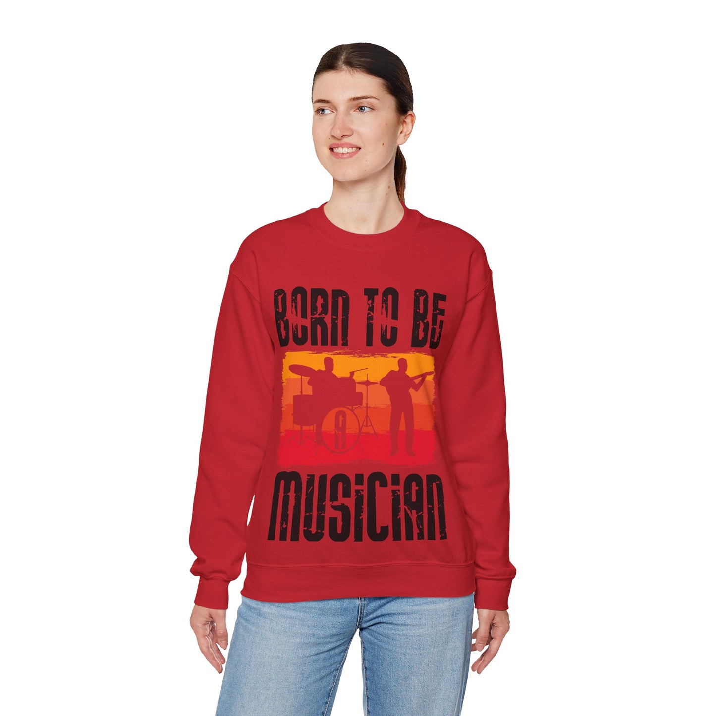 Musician Sweatshirt - "Born To Be Musician" Vintage Band Crewneck