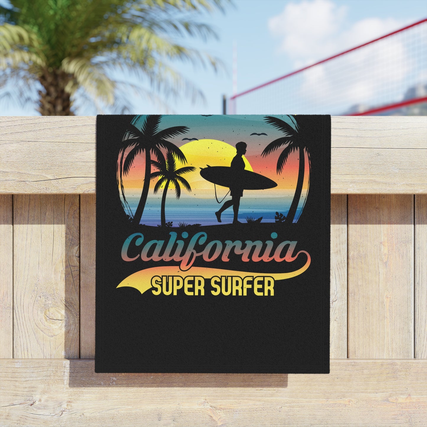 California Super Surfer Beach Towel — Enjoy the Summer Surf Design