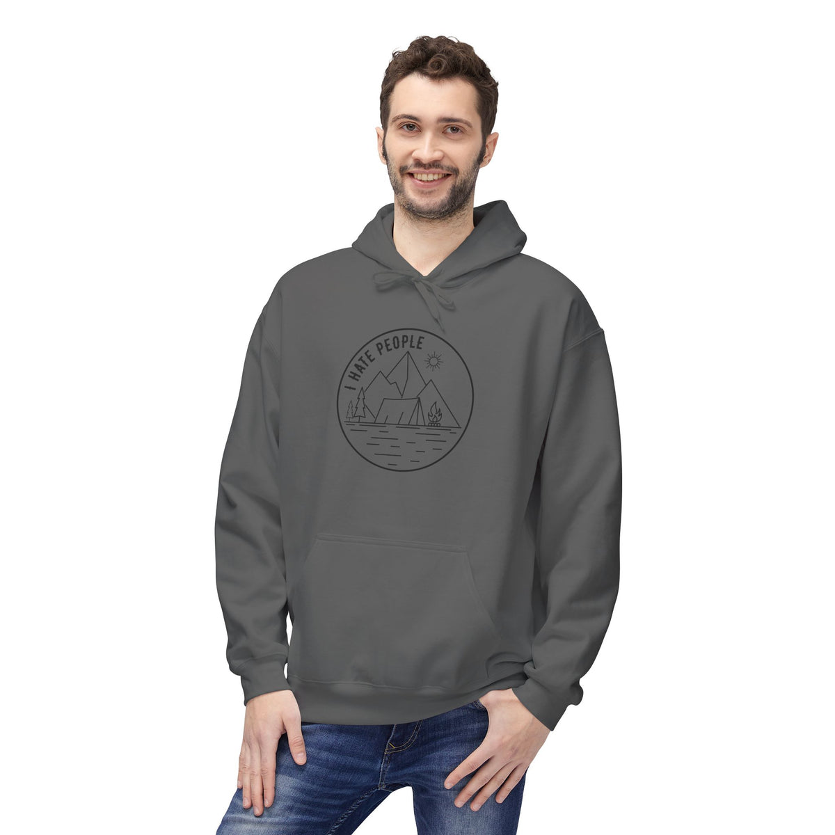 Adventure Camp Hoodie — 'Make People' Minimal Mountain & Lake Design