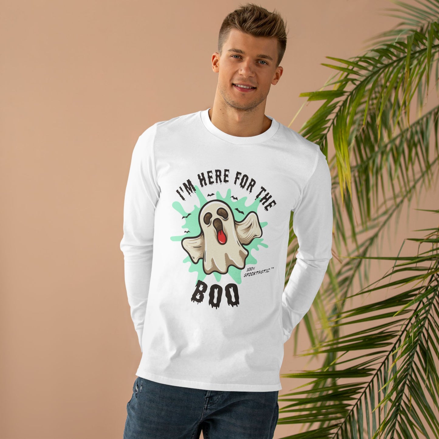 I’m Here for the Boo Longsleeve Tee — Cute Halloween Ghost Shirt
