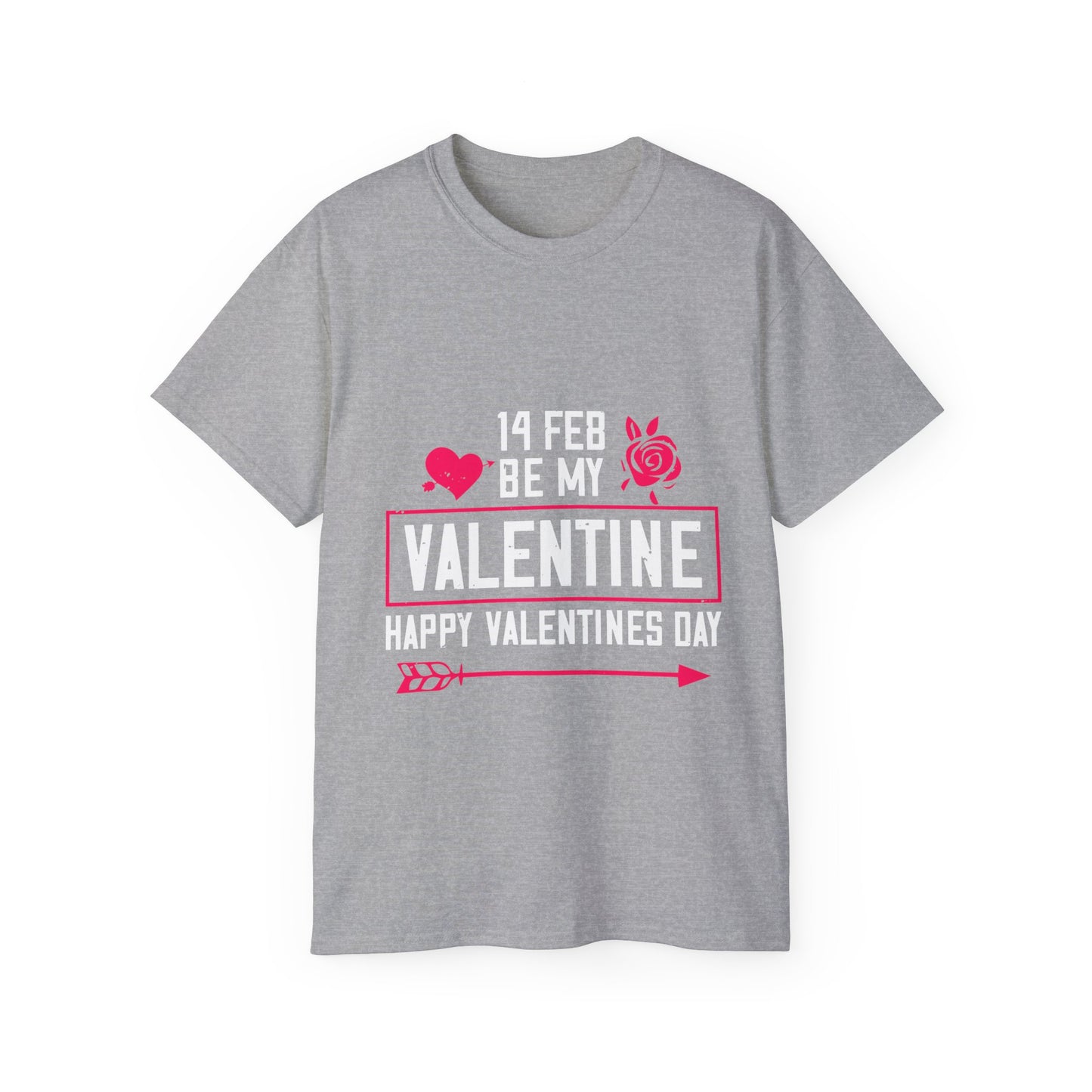 Valentine's Day Tee — "14 Feb Be My Valentine" Graphic Shirt