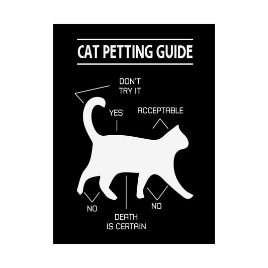 Funny Cat Petting Guide Unframed Poster - Cat Lover Decor