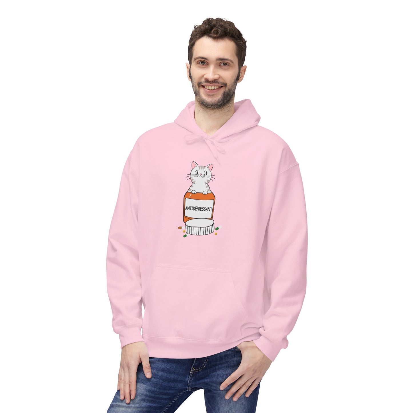 Cute Bunny in Medicine Bottle Hoodie — 'Anti Hiss' Graphic Pullover