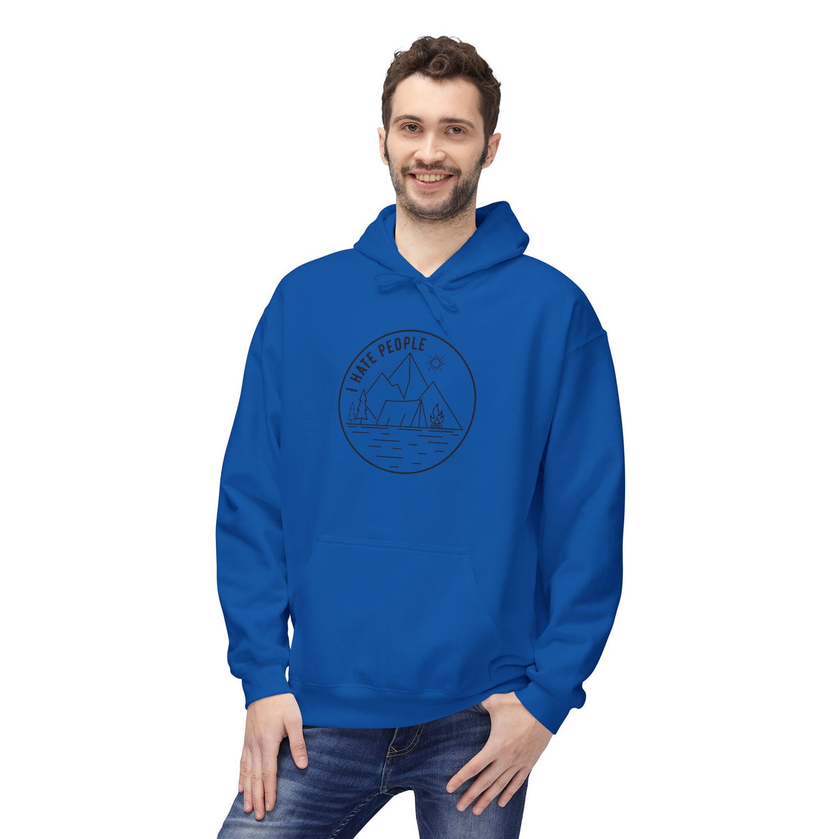 Adventure Camp Hoodie — 'Make People' Minimal Mountain & Lake Design
