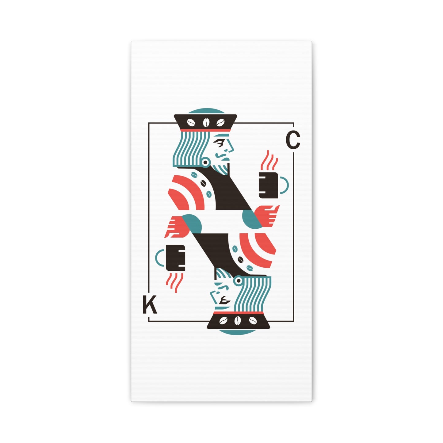 Coffee King Canvas Art — Modern Playing Card Wall Print