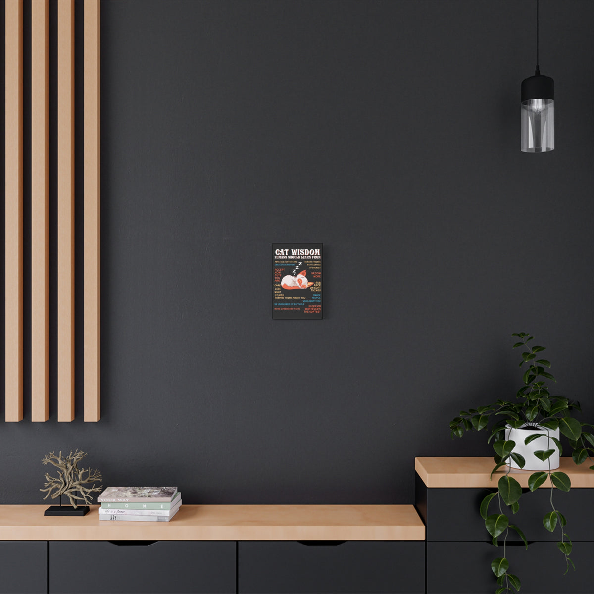 Canvas Print — "Cat Wisdom: Humans Should Learn From" Illustrated Wall Art