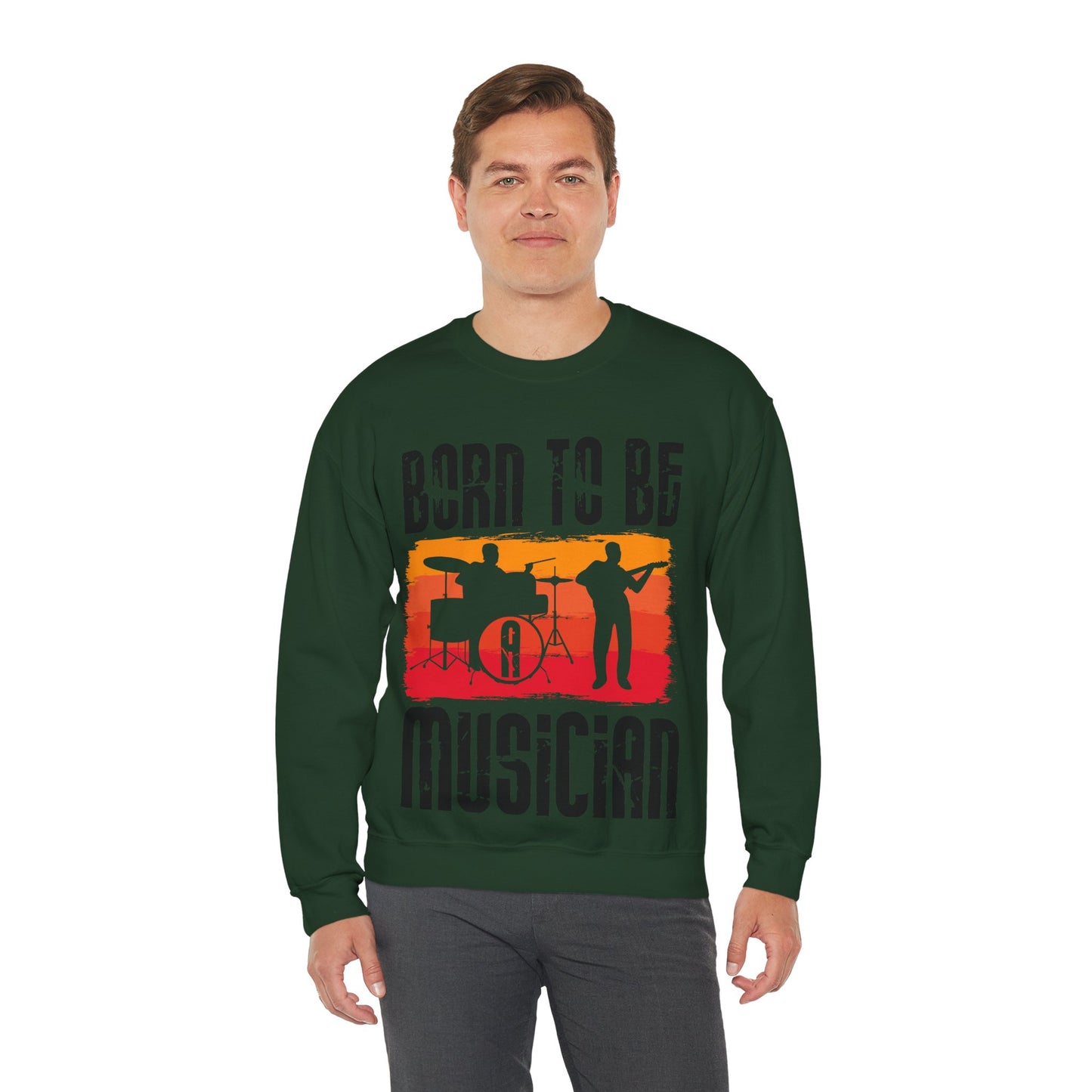 Musician Sweatshirt - "Born To Be Musician" Vintage Band Crewneck