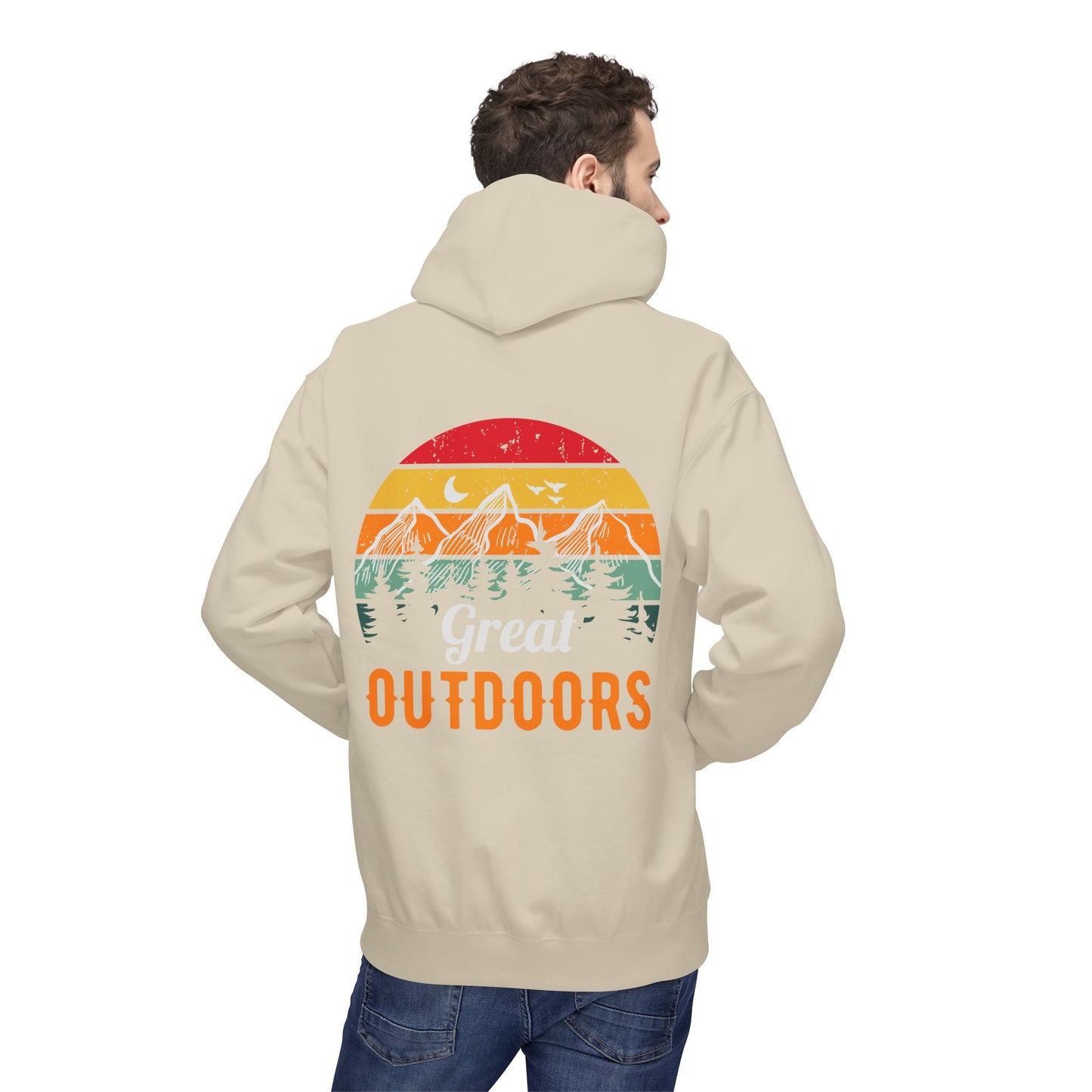 Outdoors Hoodie — Great Outdoors Vintage Mountain & Trees Pullover