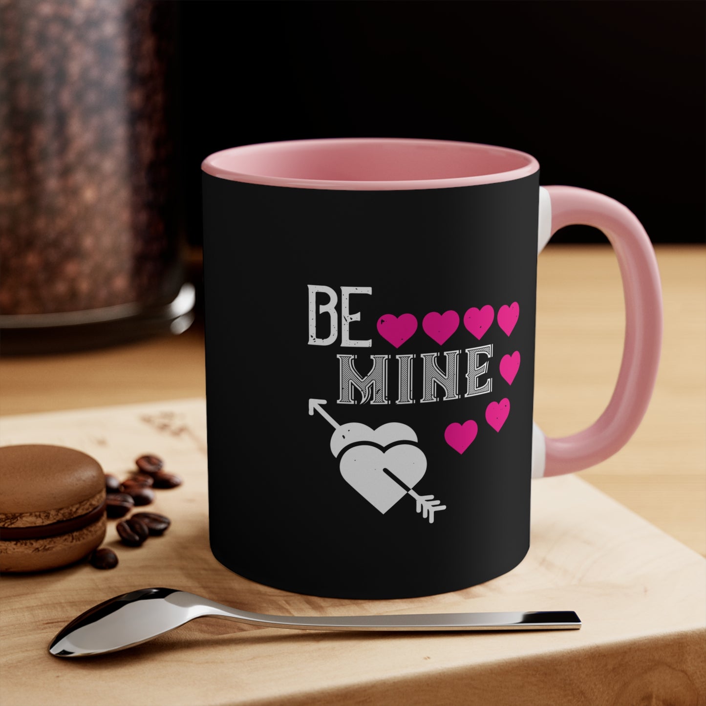 Black & Red Accent Mug — Bold Color Accent 11oz Coffee Cup