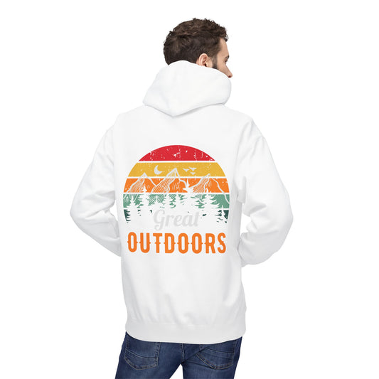 Outdoors Hoodie — Great Outdoors Vintage Mountain & Trees Pullover