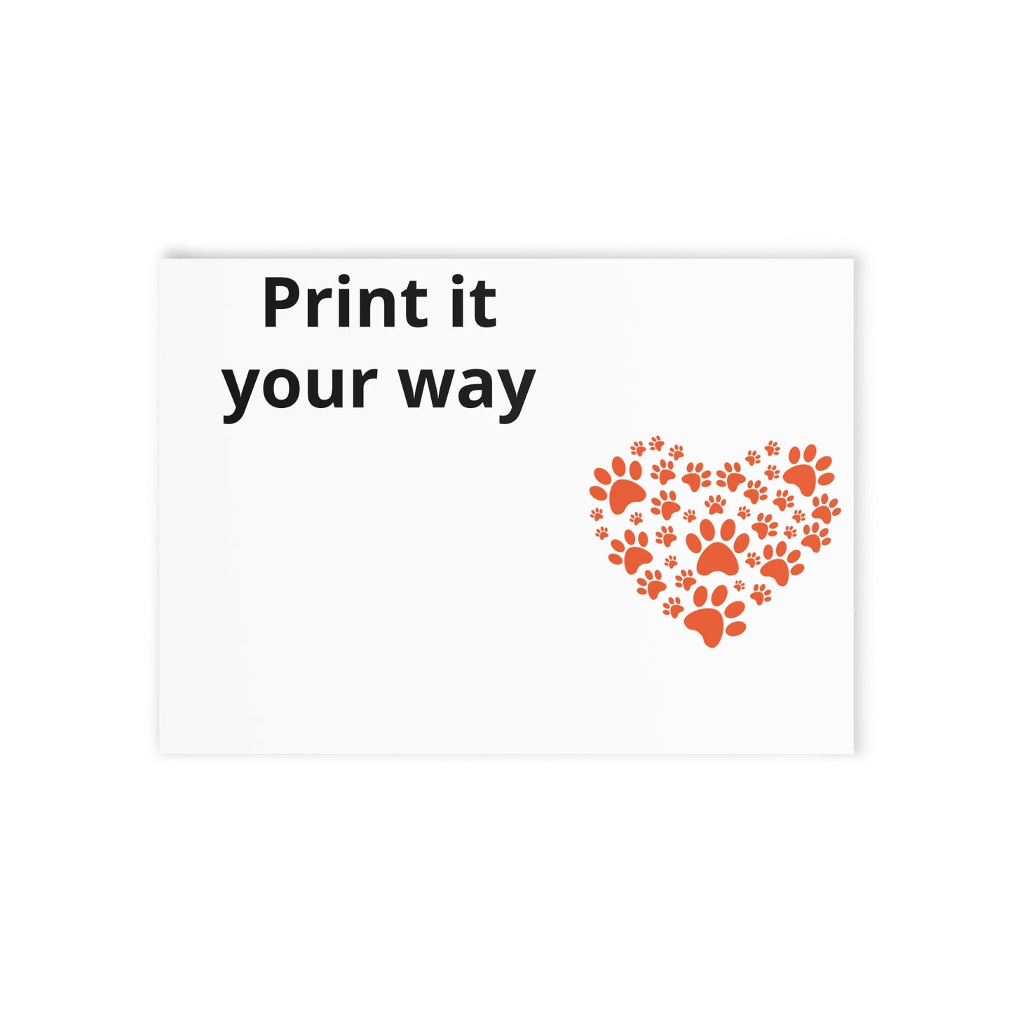 Holiday Card — Customizable Pet Paw & Cat Heart Design (Two-Sided)