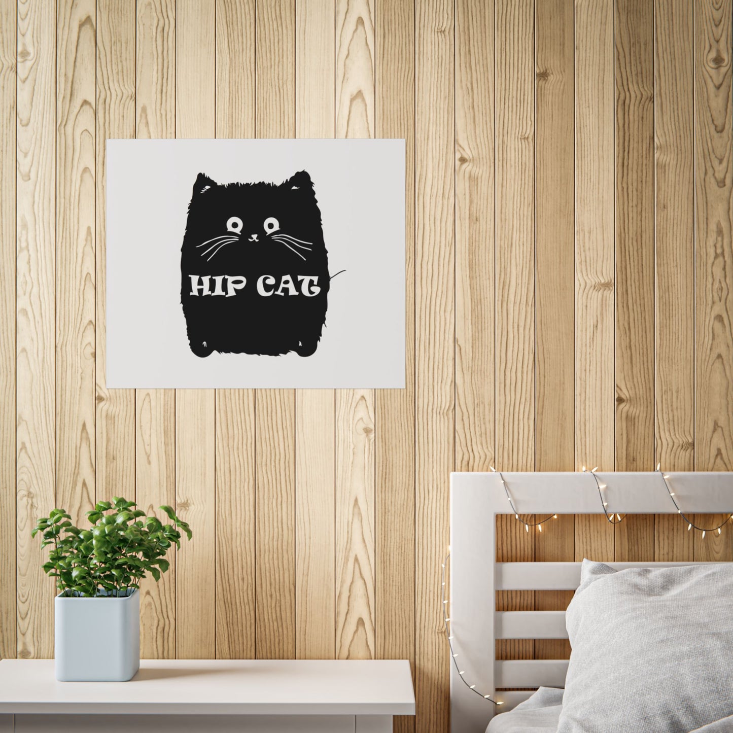 Hip Cat Poster — Cute Black Cat Wall Art Print