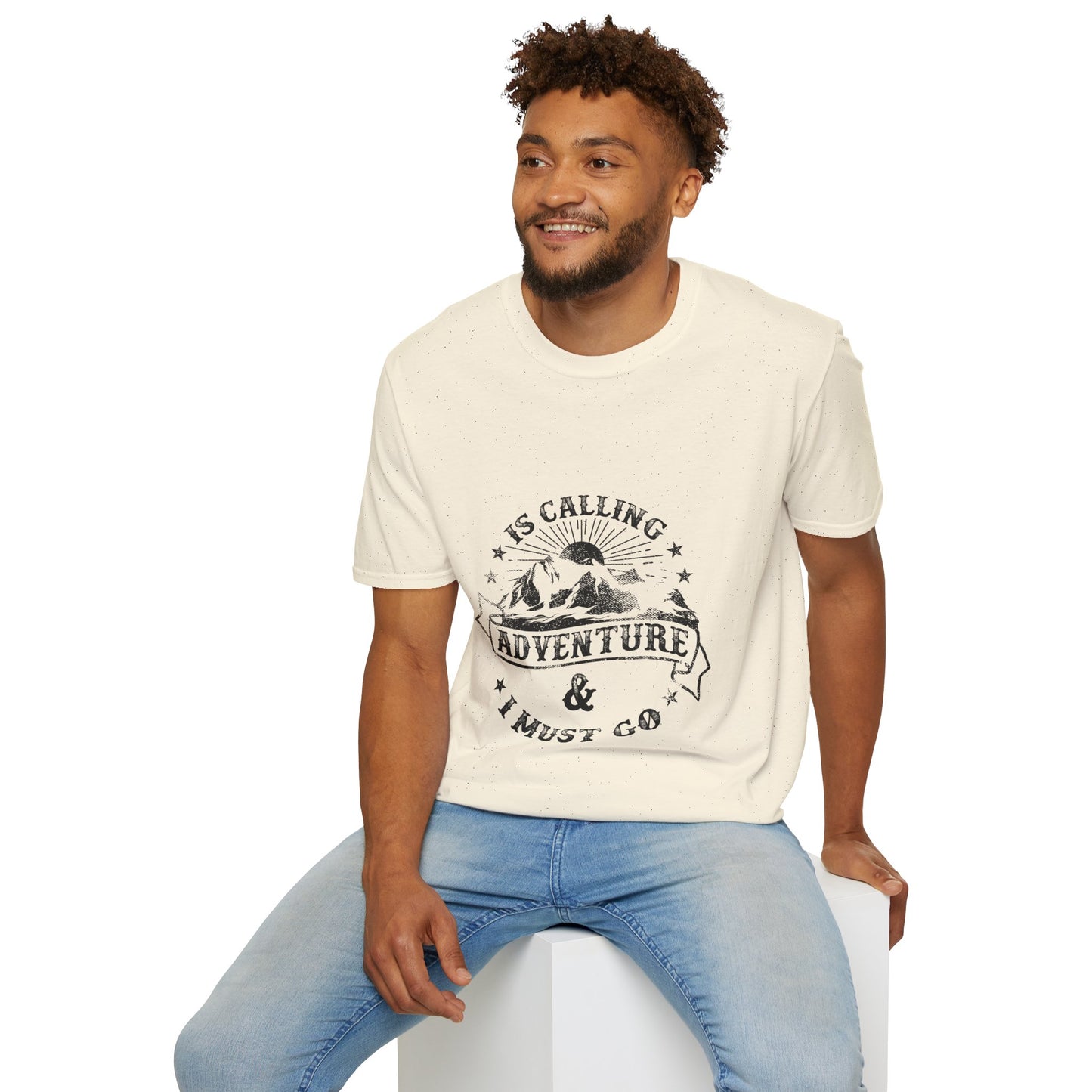 Adventure Is Calling Unisex Softstyle T-Shirt - Outdoor Enthusiast Tee