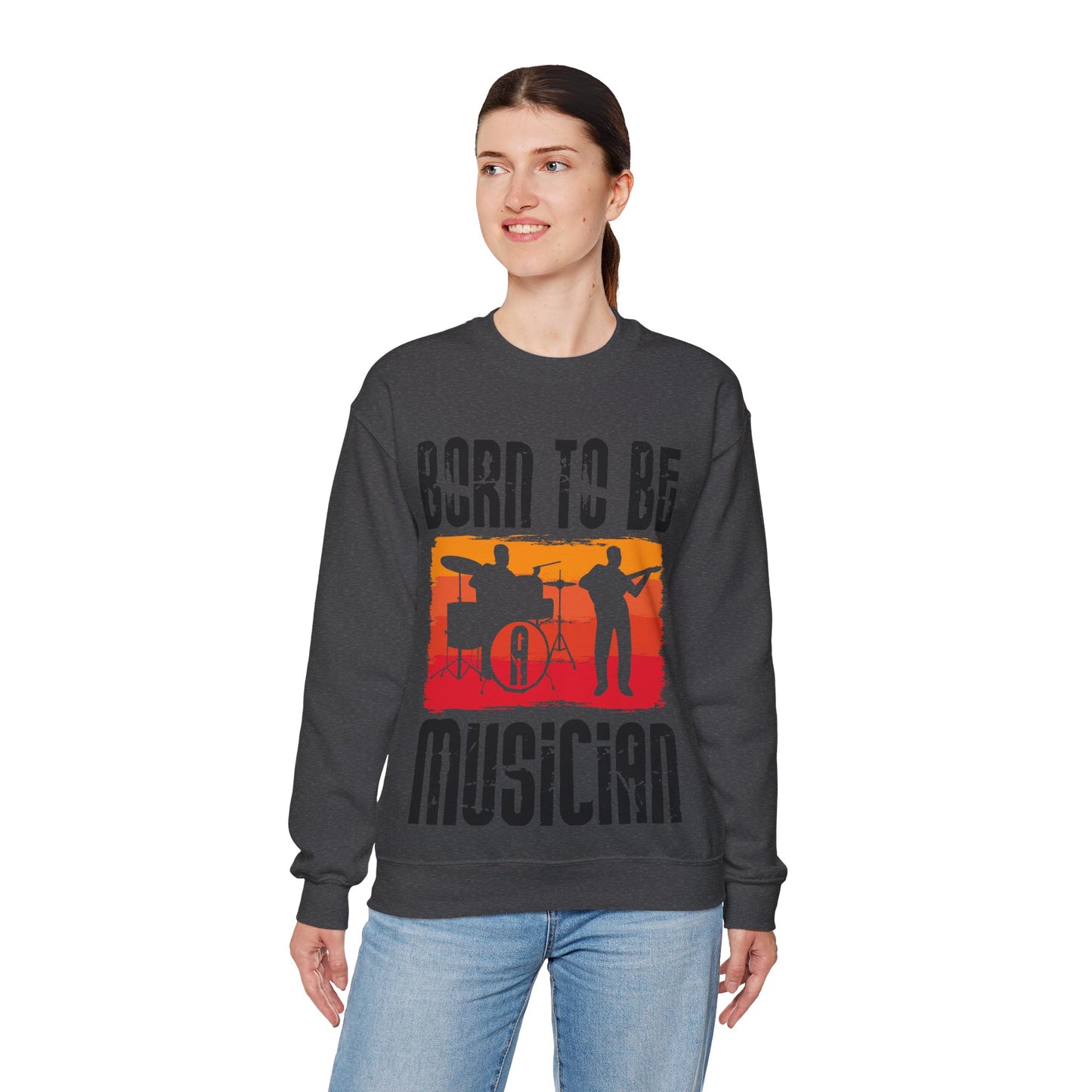 Musician Sweatshirt - "Born To Be Musician" Vintage Band Crewneck