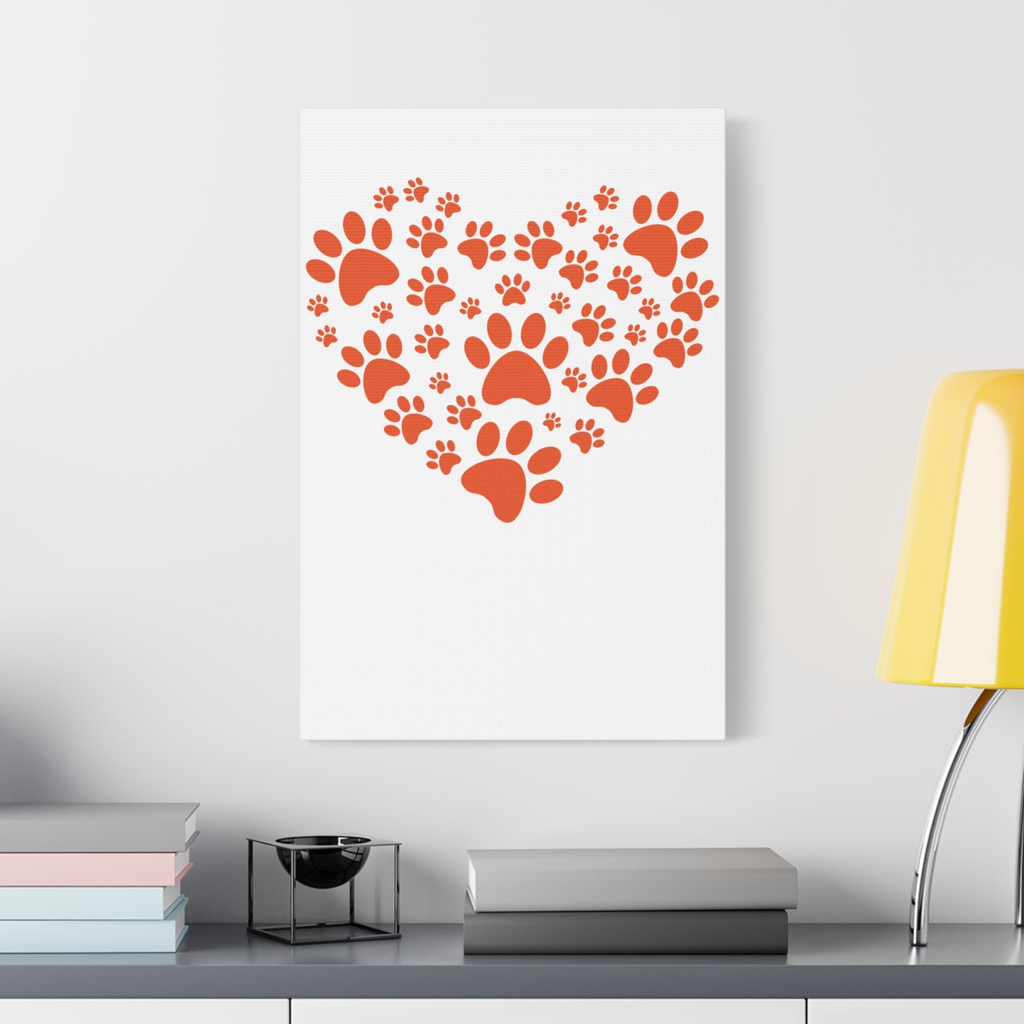 Pet Lover's Canvas Print - Dog Paw Heart Wall Art
