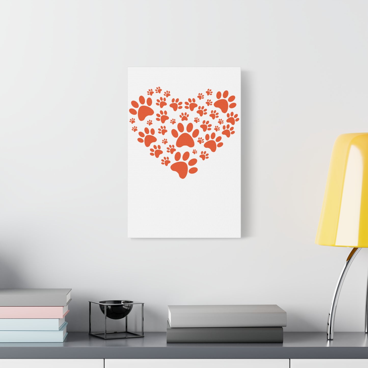 Pet Lover's Canvas Print - Dog Paw Heart Wall Art