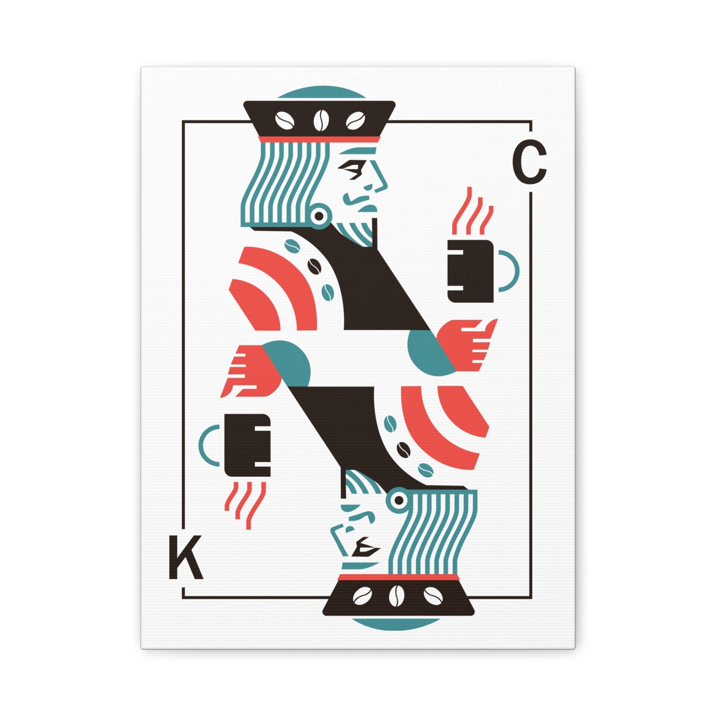 Coffee King Canvas Art — Modern Playing Card Wall Print