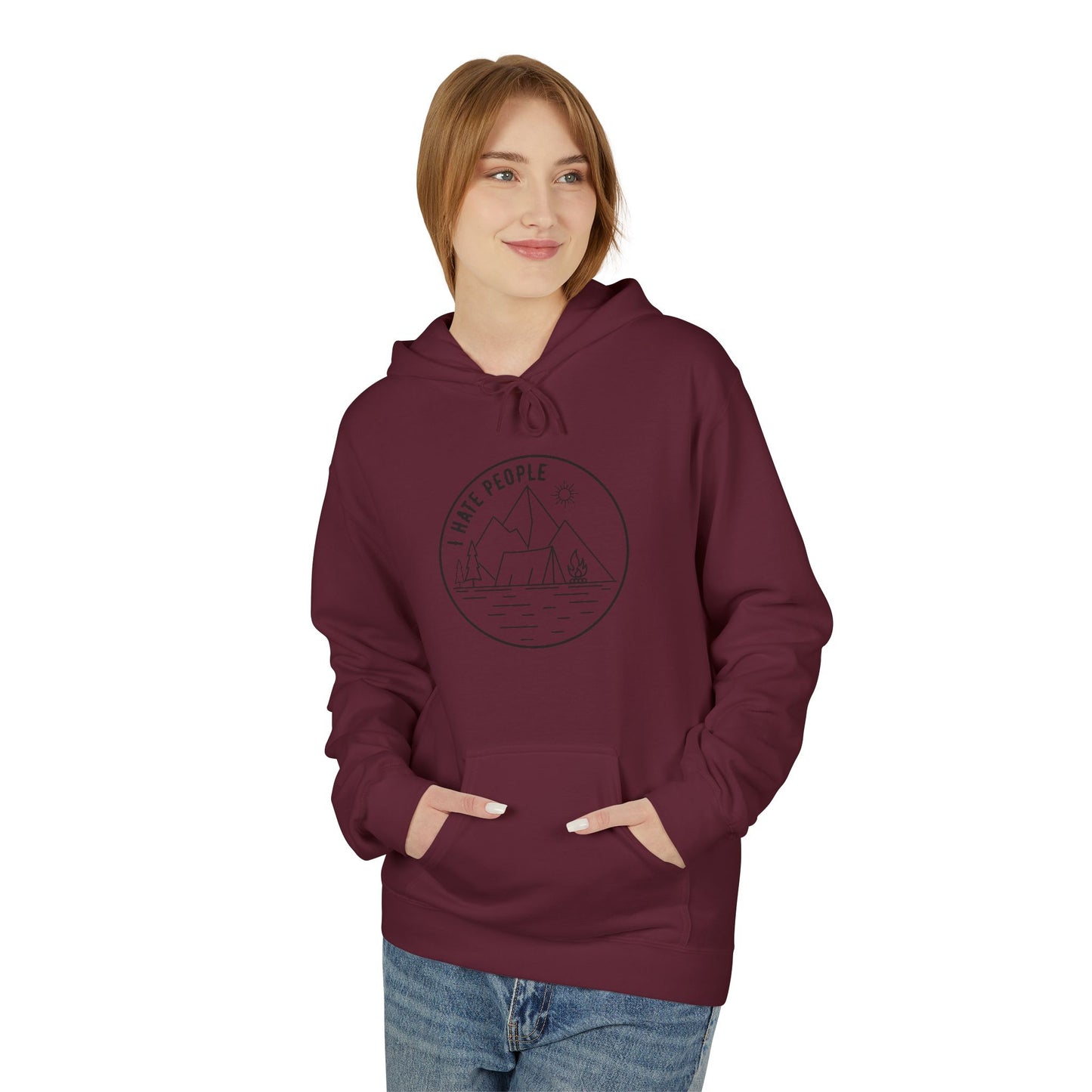 Adventure Camp Hoodie — 'Make People' Minimal Mountain & Lake Design